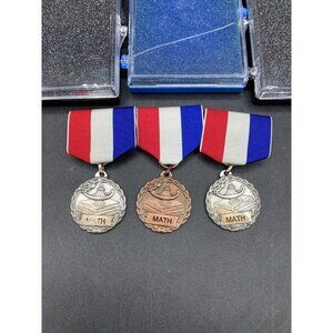 Lot of 3 Scholastic Medal Achievements Lamp of Learning Math COCC Italy